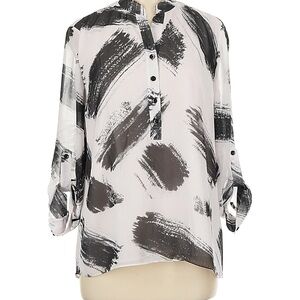 Alice + Olivia Monochrome Brushstroke Blouse size M